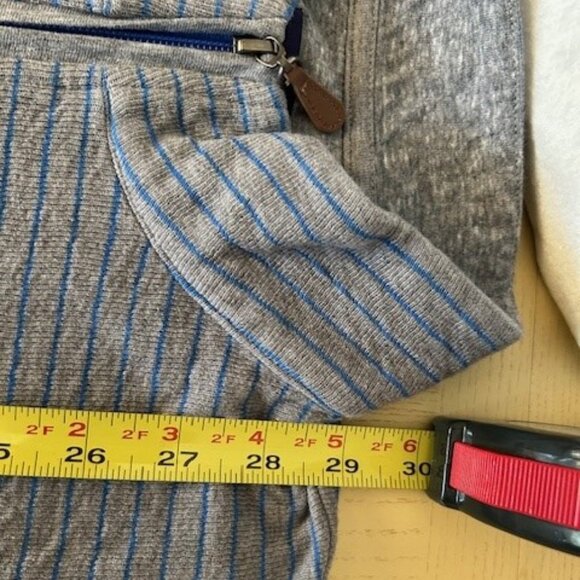 Johnnie-O 1/4 Zip Pullover Mens 2XL Long Sleeve Cotton/Poly Gray w/Blue Stripe - Picture 8 of 14